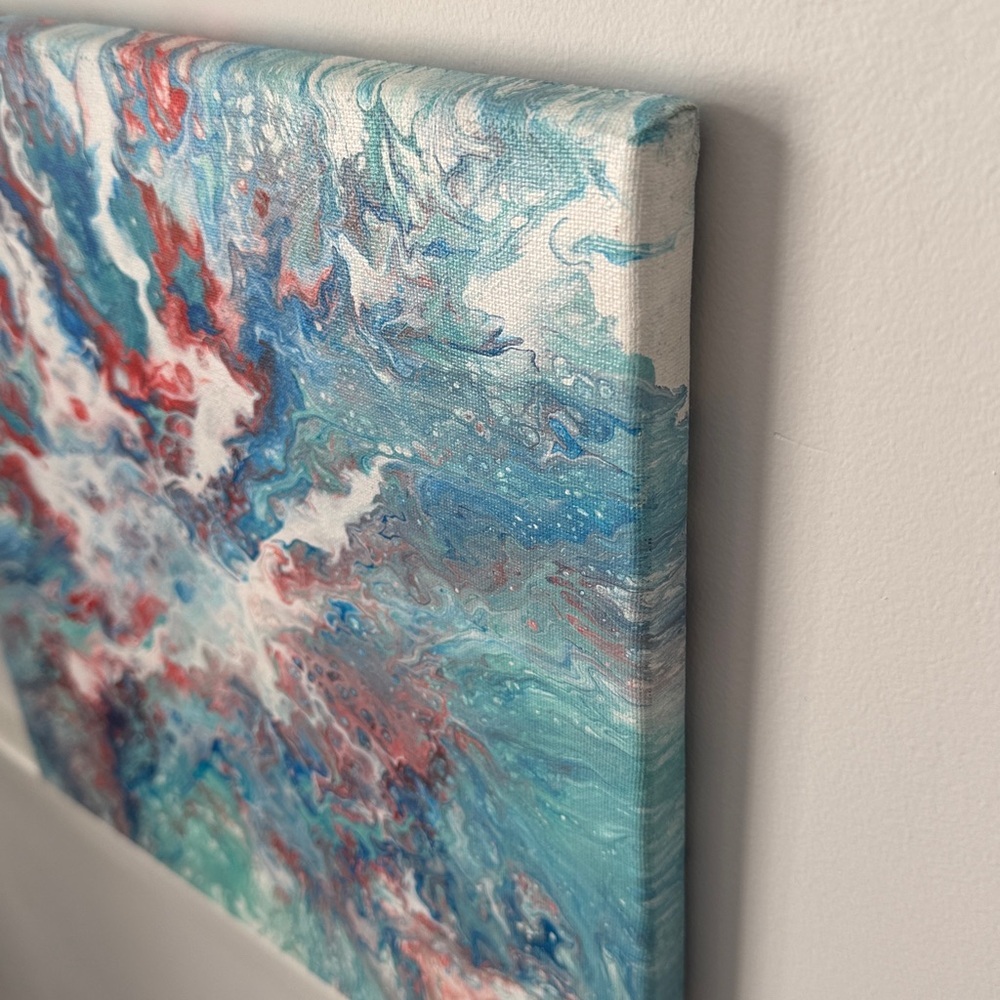 Abstract Blue and Red Canvas Art - Picture 5 of 5